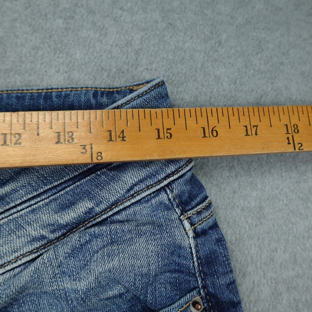 BKE Stella Jeans Womens 29x34 Blue Slim Low Rise Bootcut Distressed Western - Picture 7 of 14